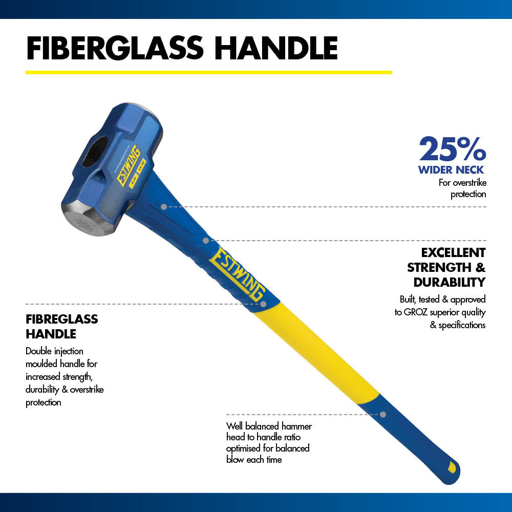 Estwing 10 lb. Head, 36" Length Fiberglass Handle Sledge Hammer