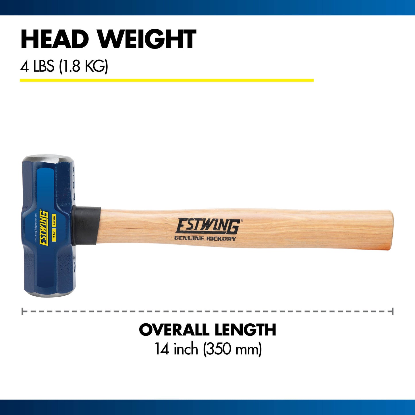 Engineer Hammer with 14" Hickory Wood Handle, 2.5 or 4 lb Head