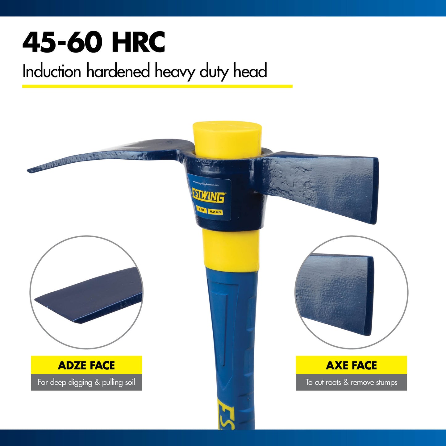 5 lb. Cutter Mattock with 36" Fiberglass Handle