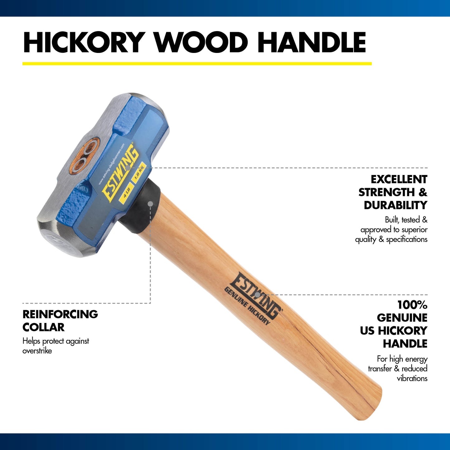 Estwing 4 lb. Head, 16" Length Hickory Handle Sledge Hammer