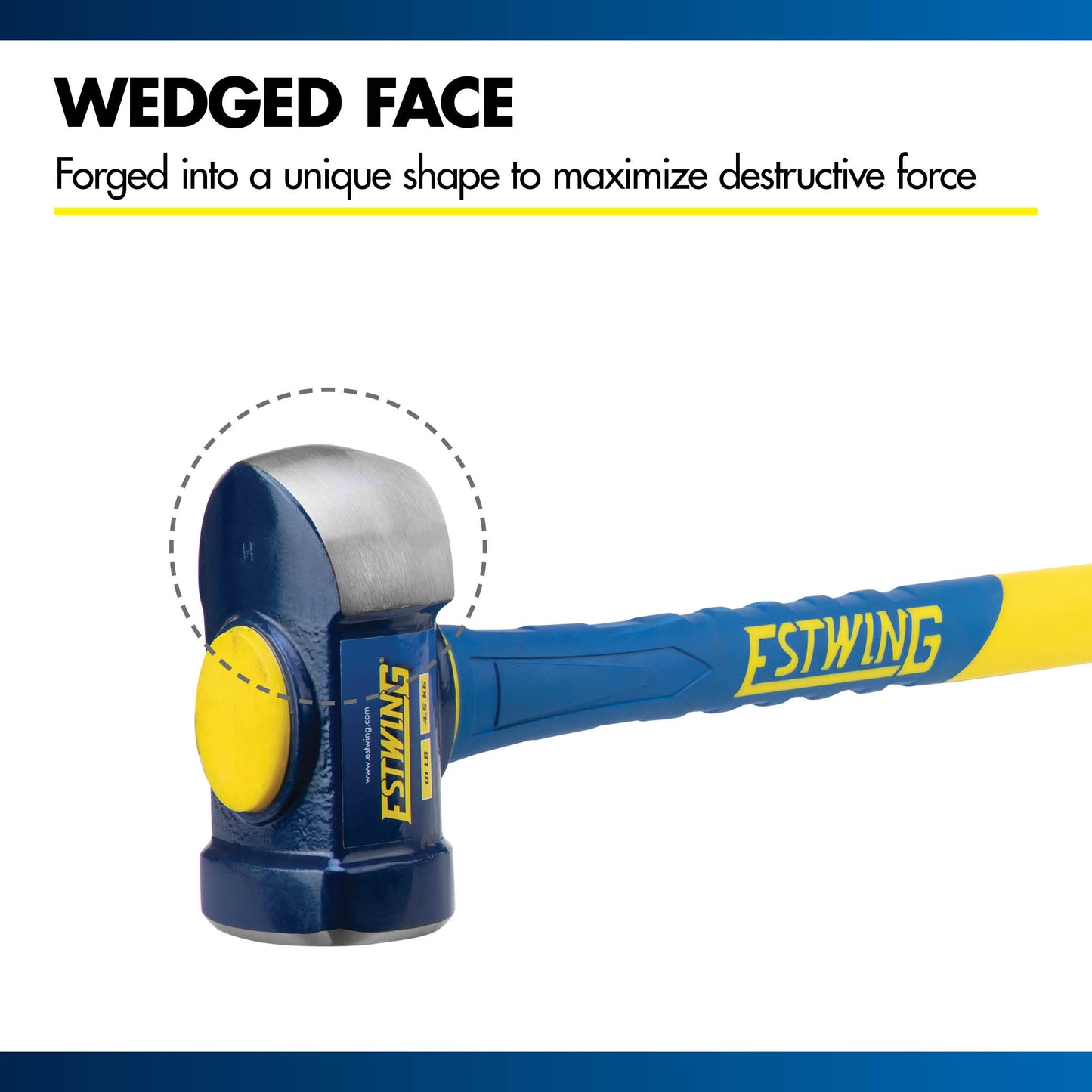 10 lbs Demolition Hammer with 36" Fiberglass Handle
