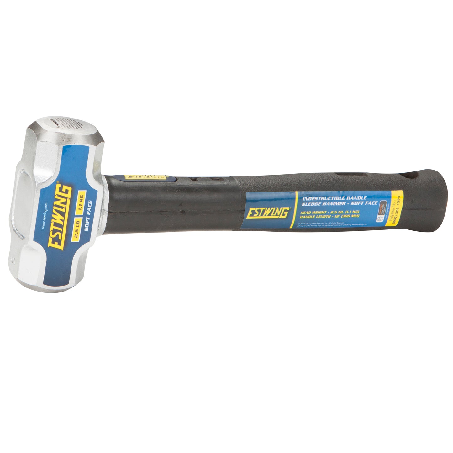 Estwing 2.5 lb. Soft Face Head, 12" Length Indestructible Handle Sledge Hammer