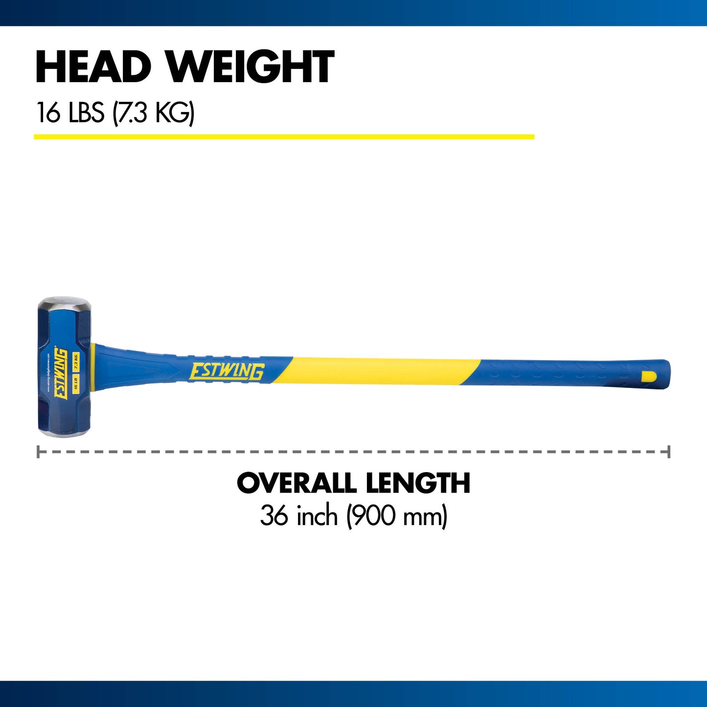 Estwing 16 lb. Head, 36" Length Fiberglass Handle Sledge Hammer