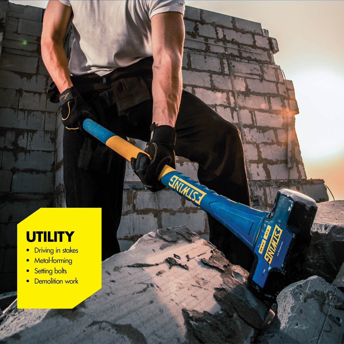 Estwing 16 lb. Head, 36" Length Fiberglass Handle Sledge Hammer