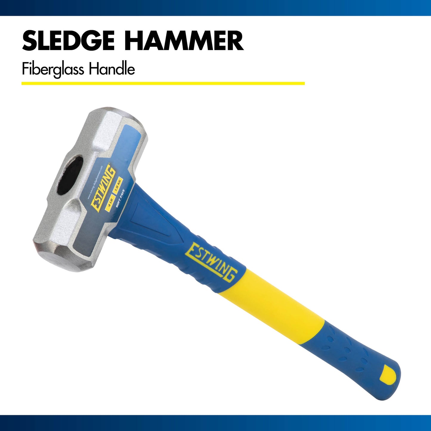 Estwing 4 lb. Soft Face Head, 16" Length Fiberglass Handle Sledge Hammer