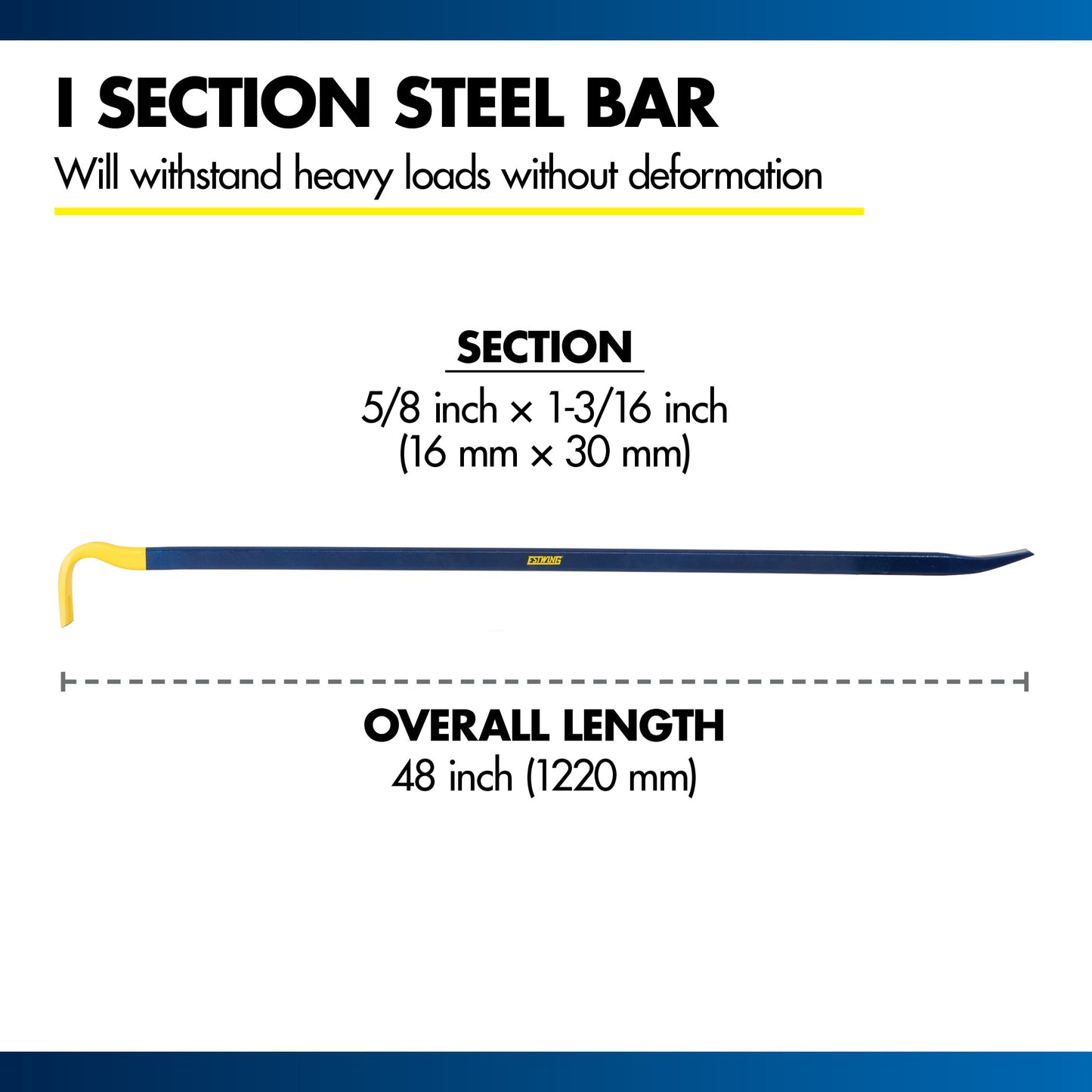 Estwing Heavy Duty G-Bar Wrecking Bar, 48" Length